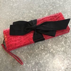 Old Navy Red Wristlet/Clutch with Black Bow